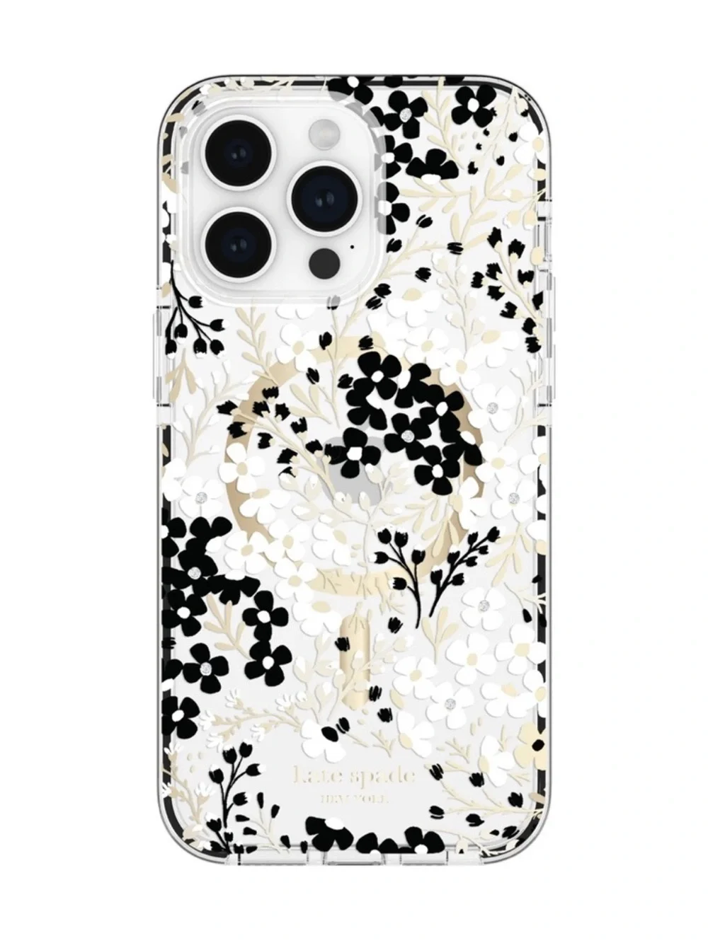 kate spade new york iPhone 14 l/15 Pro Max Multi Floral Black & White Case~NEW